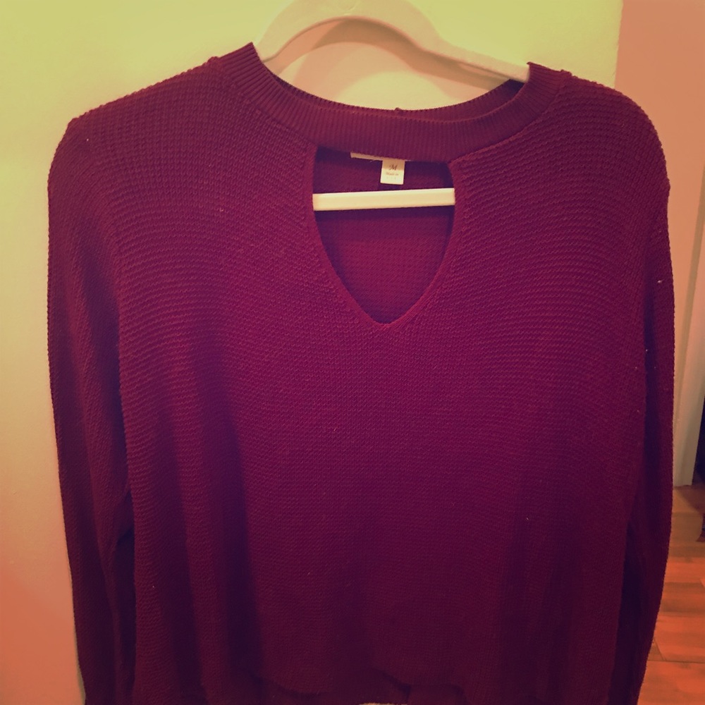 Red Keyhole Sweater